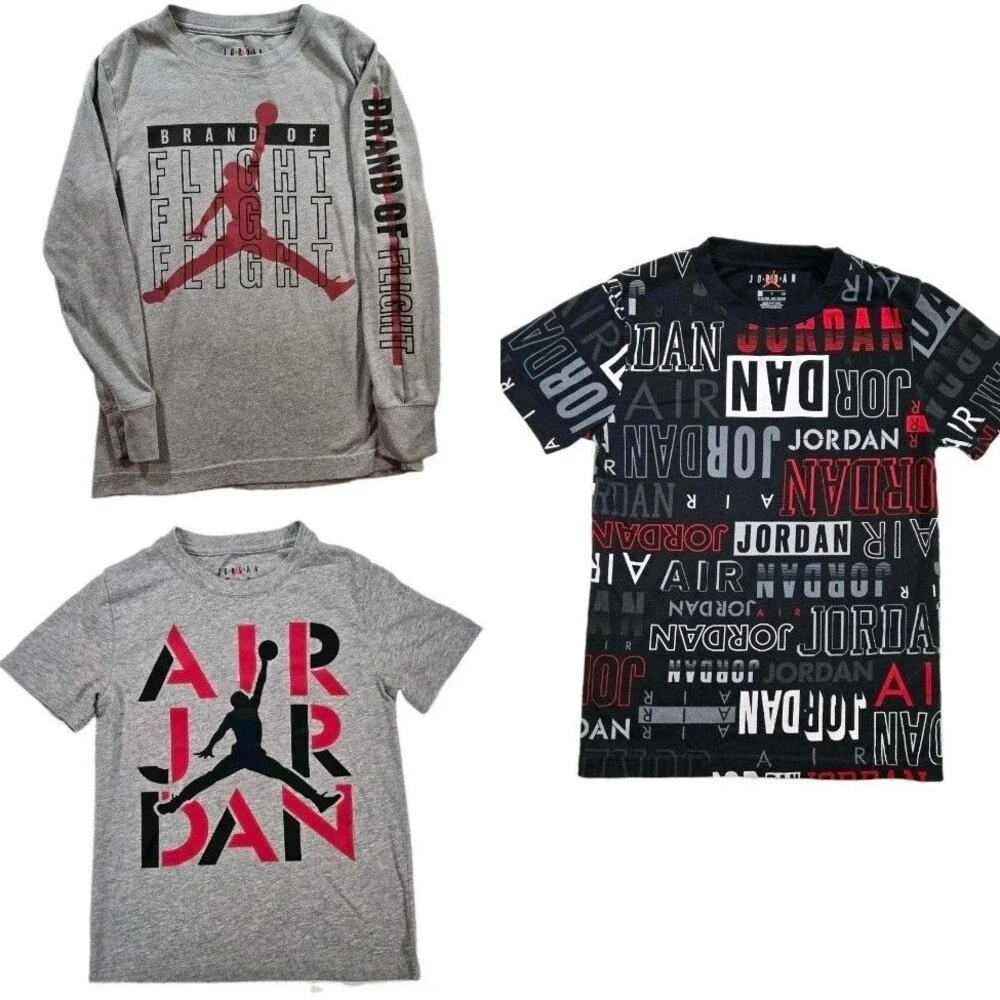 Lot of 9 Boys Youth 6 Small T Shirts 2 Nike 6 Air Jordan Graphic 2 Medium Bundle